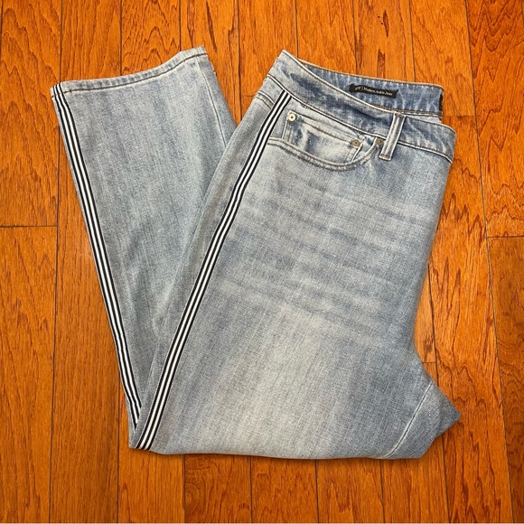 Talbots Modern Ankle High Rise Jeans 16W w/Side Stripe Sea Glass Light Wash - Picture 3 of 12